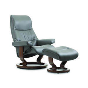 View Classic Chair with Footstool Leather